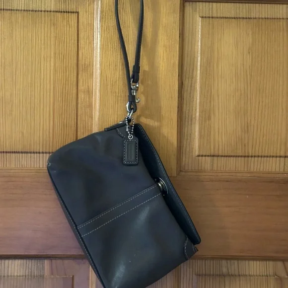 Coach Brown/beige Leather Wristlet - Picture 2 of 4